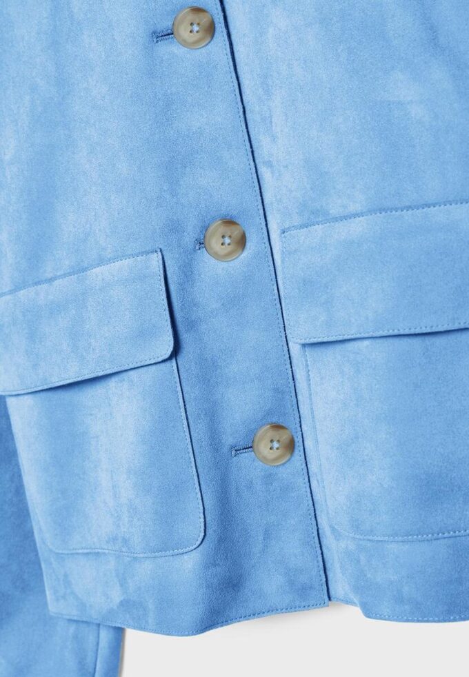 Jakke i imitert semsket skinn med lommer