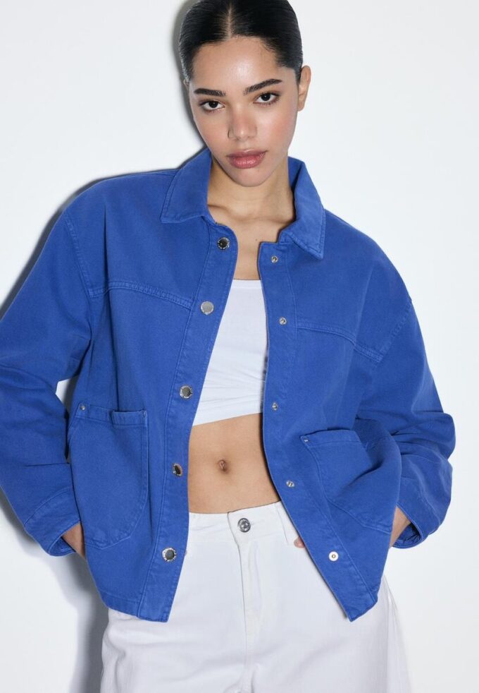 Jakke med påsydde lommer