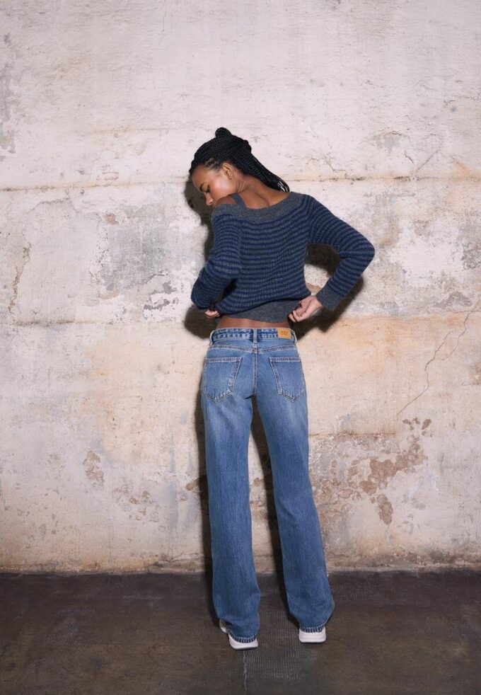 Jeans med lav midje og rette ben