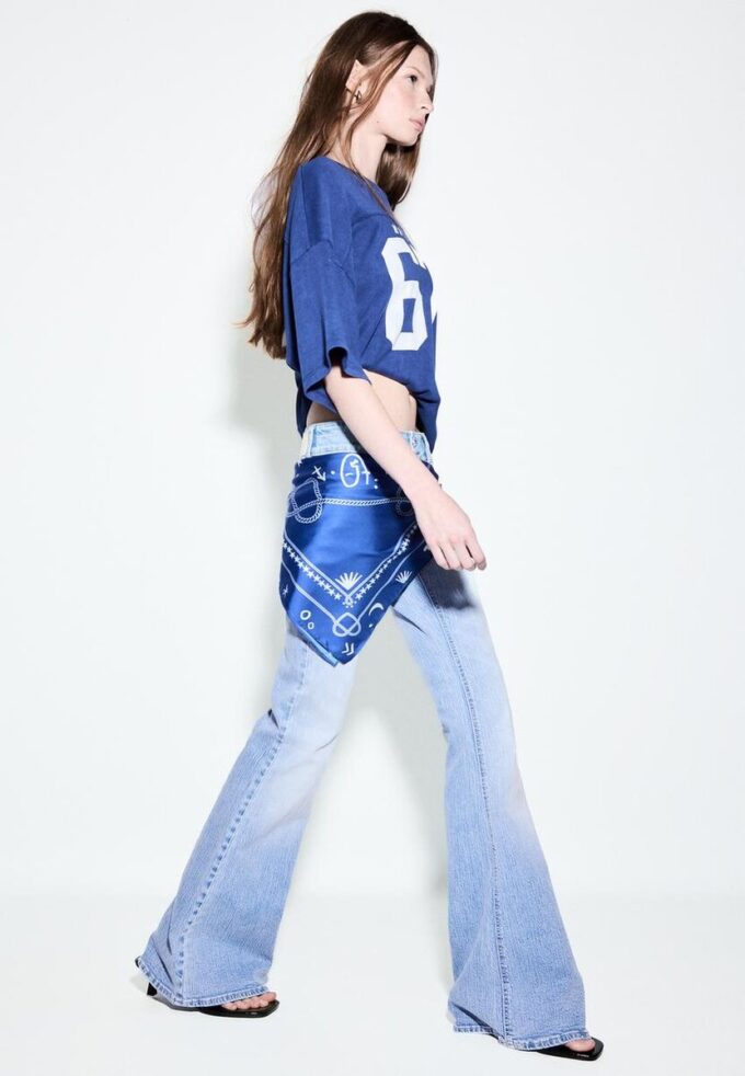 Jeans med lav midje og sømlommer