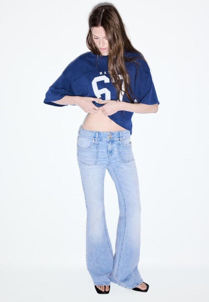 Jeans med lav midje og sømlommer