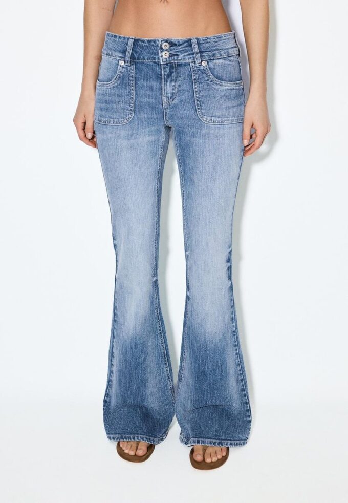 Jeans med lav midje og sømlommer