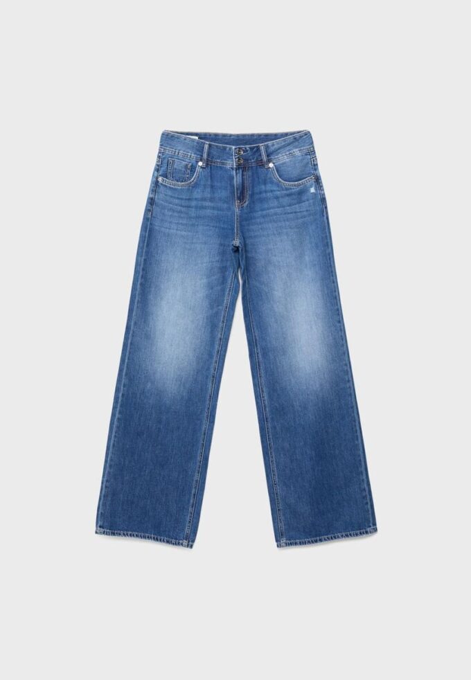 Jeans med lav midje og to knapper