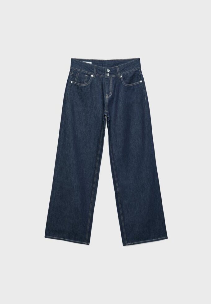 Jeans med lav midje og to knapper