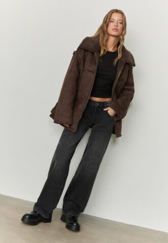 Jeans med lav midje og Wide Leg-ben