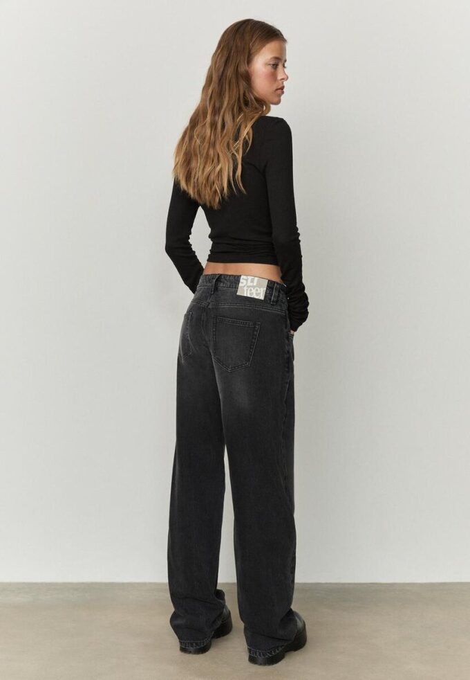 Jeans med lav midje og Wide Leg-ben