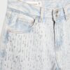 Jeans med lav midje og Wide Leg-ben med rhinestones