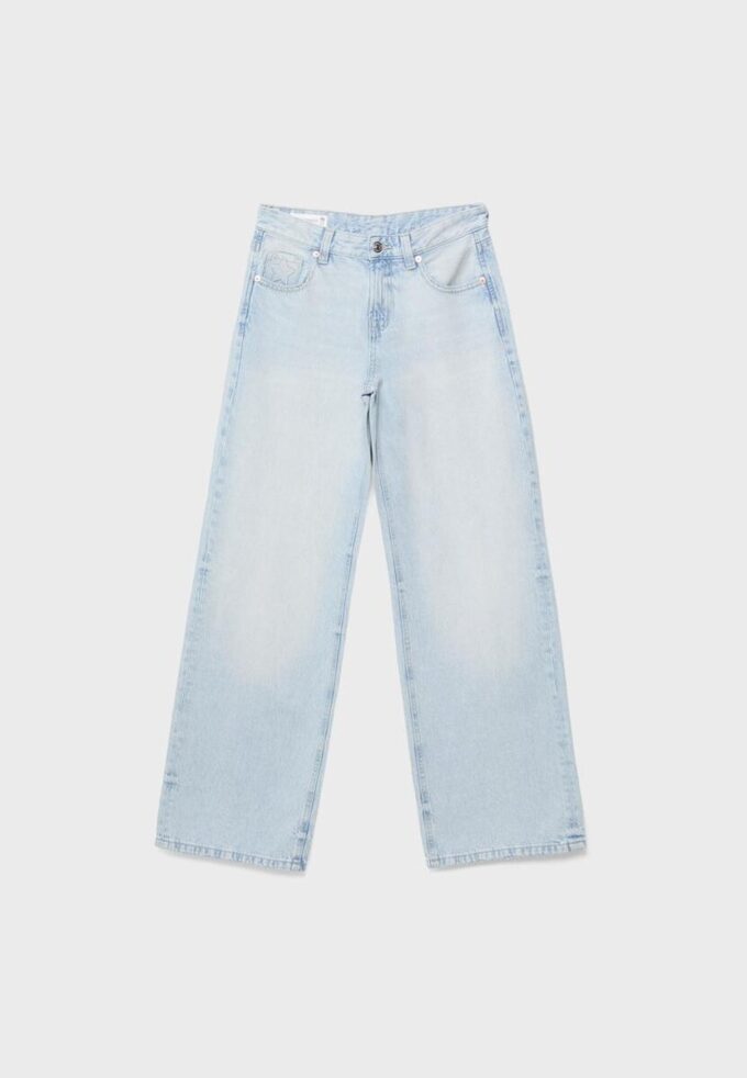 Jeans med lav midje og Wide Leg-ben med stjernedetaljer