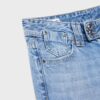 Jeans med lav midje og Wide Leg med smykkeknapp