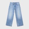 Jeans med lav midje og Wide Leg med smykkeknapp