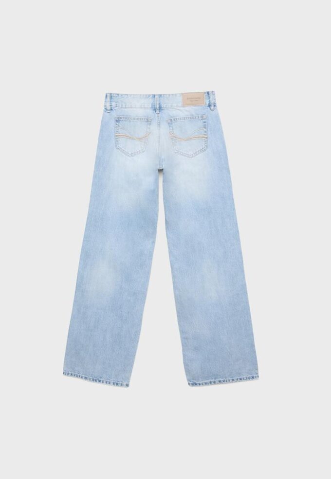 Jeans med lav midje, rette ben og hammerløkker