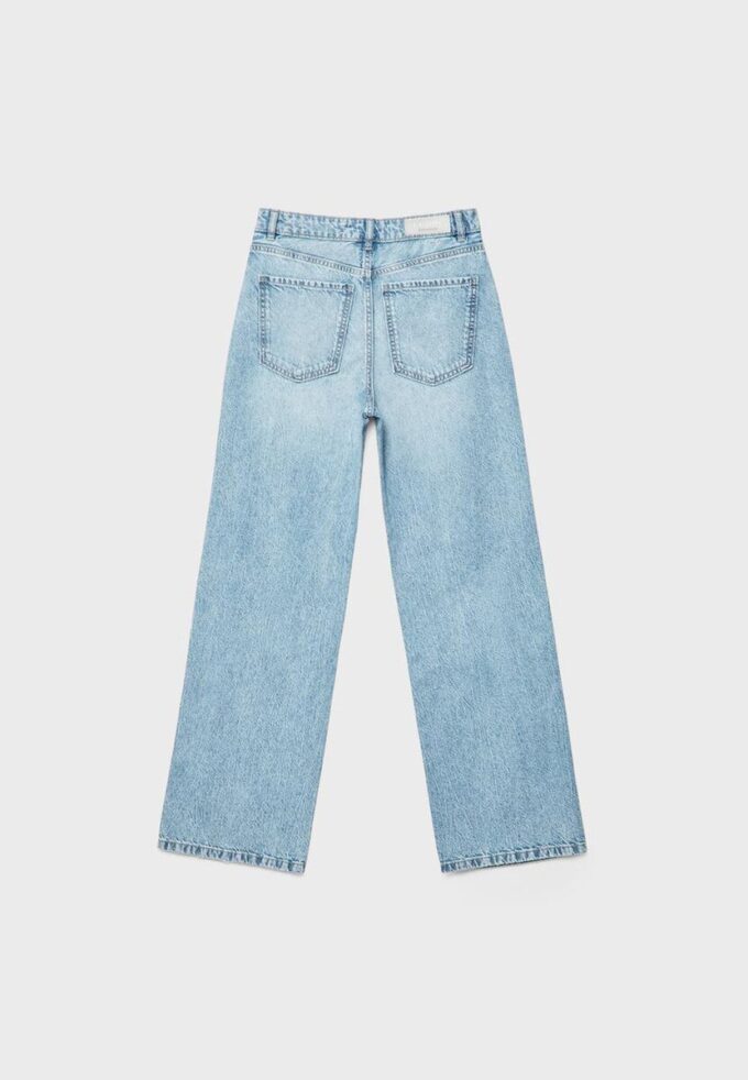 Jeans med rett passform og rhinestones