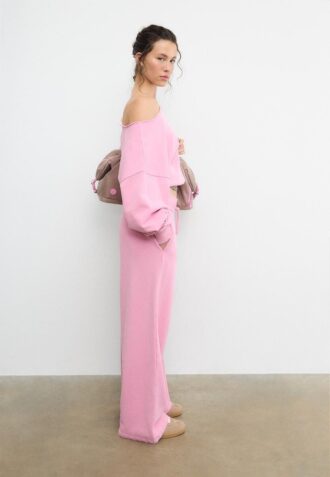 Joggebukse med rett ben og vasket effekt