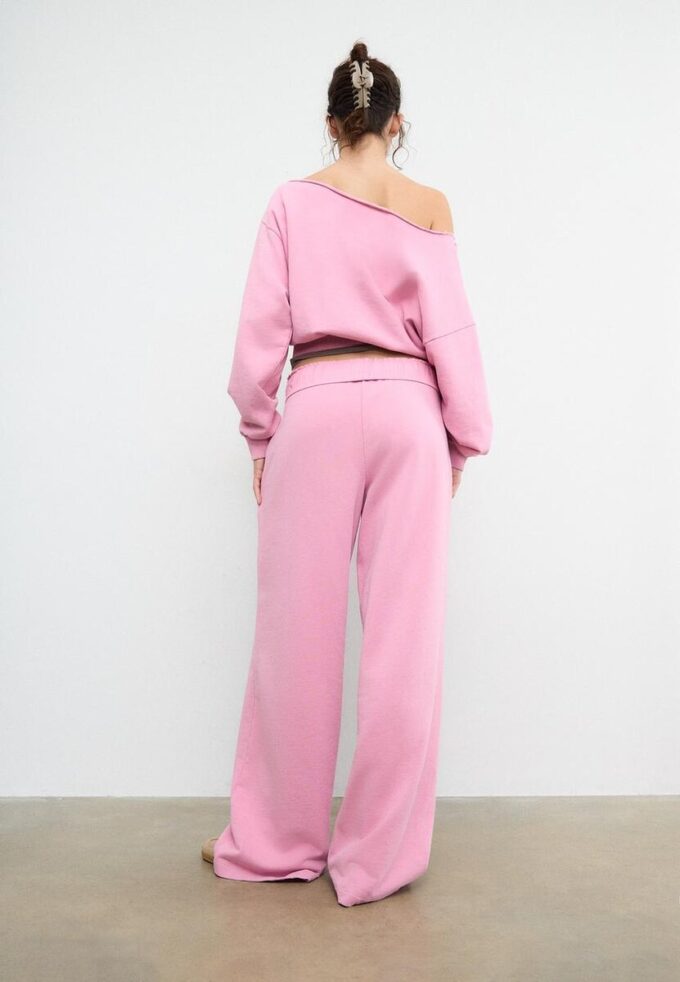 Joggebukse med rett ben og vasket effekt