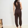Jumpsuit med halterneck i sateng