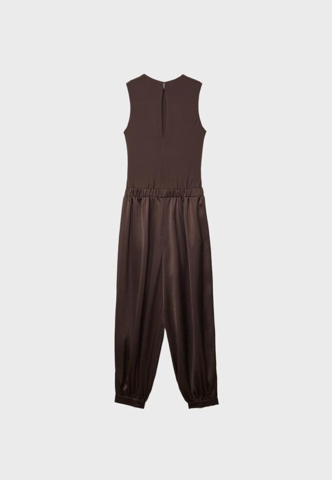 Jumpsuit med halterneck i sateng