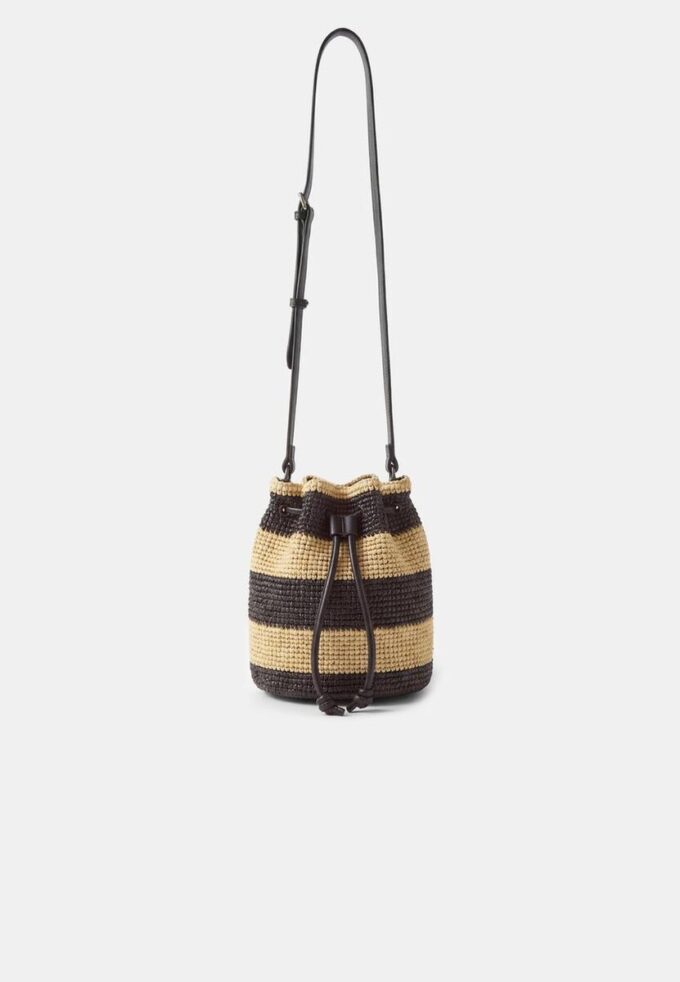 Kontrastfarget heklet crossbody-veske