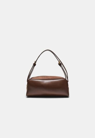 Kontrastfarget skulderveske med dobbelt håndtak