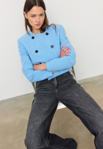 Kort blazer med rund hals