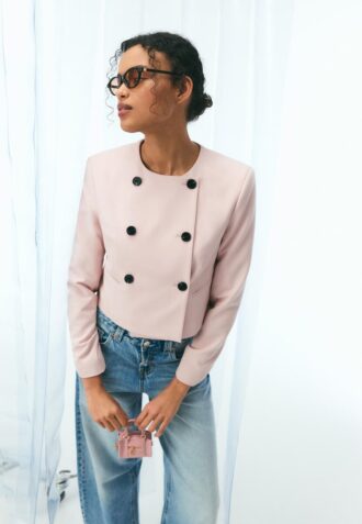 Kort blazer med rund hals