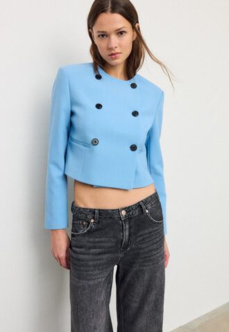 Kort blazer med rund hals