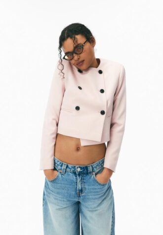 Kort blazer med rund hals