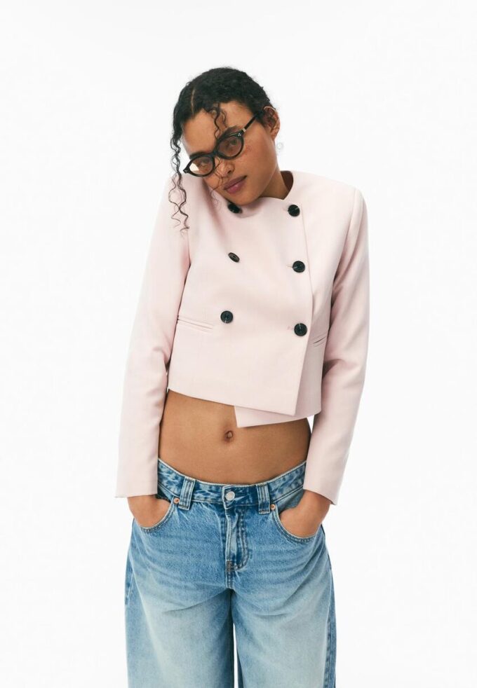 Kort blazer med rund hals