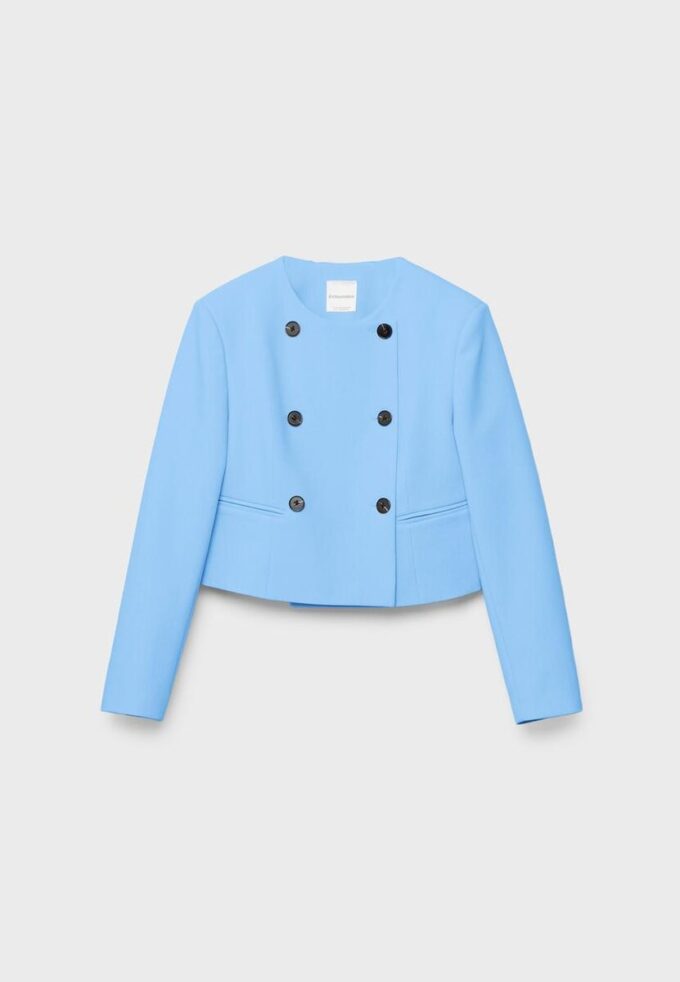 Kort blazer med rund hals