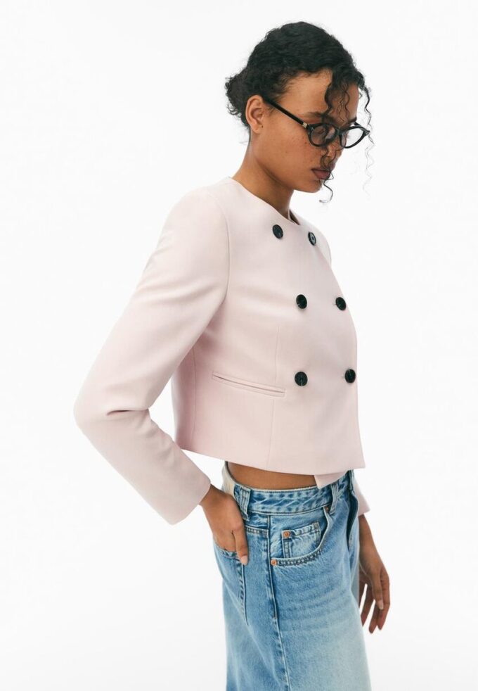 Kort blazer med rund hals