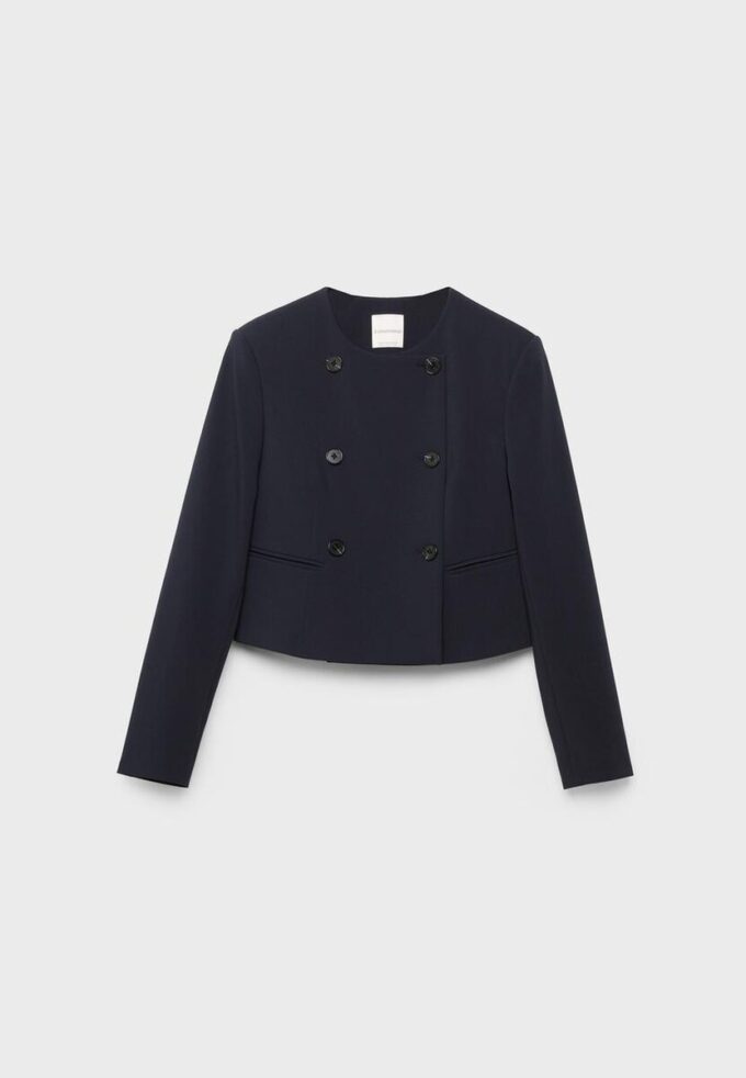 Kort blazer med rund hals