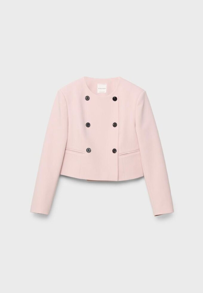 Kort blazer med rund hals