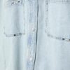 Kort denim-overskjorte med nitter