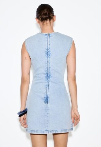 Kort denimshorts med rhinestones