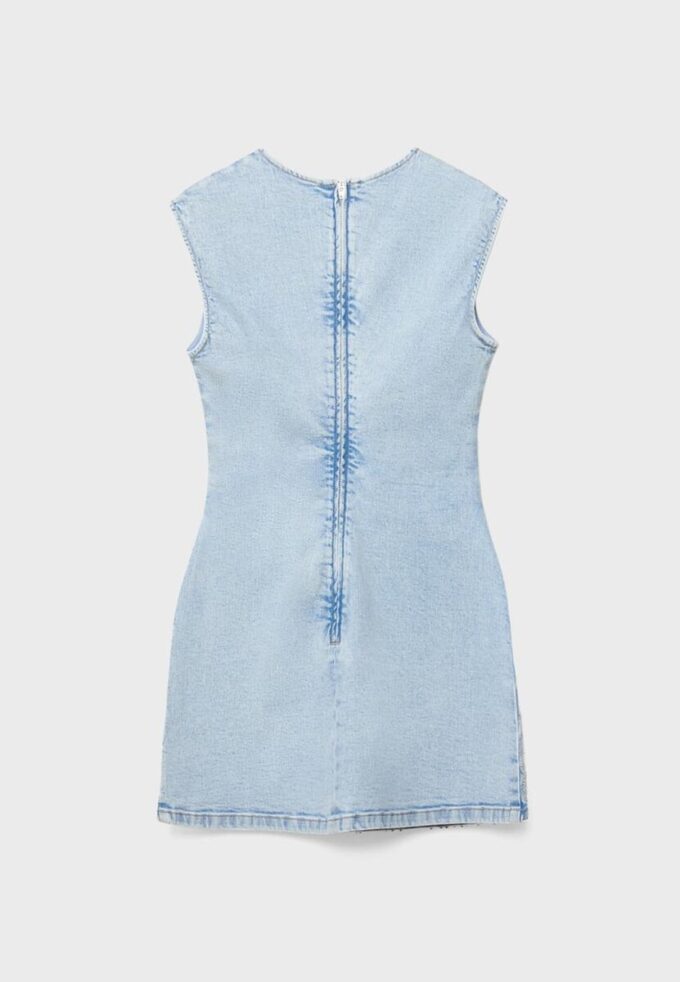 Kort denimshorts med rhinestones