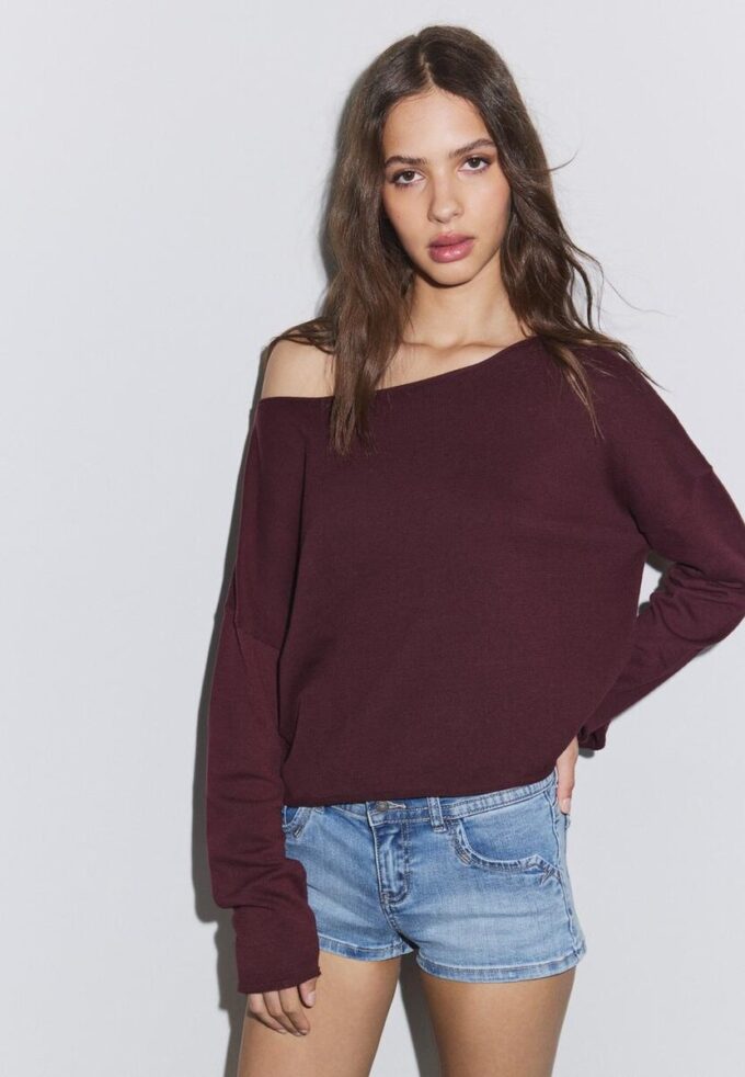 Kort genser med båthals