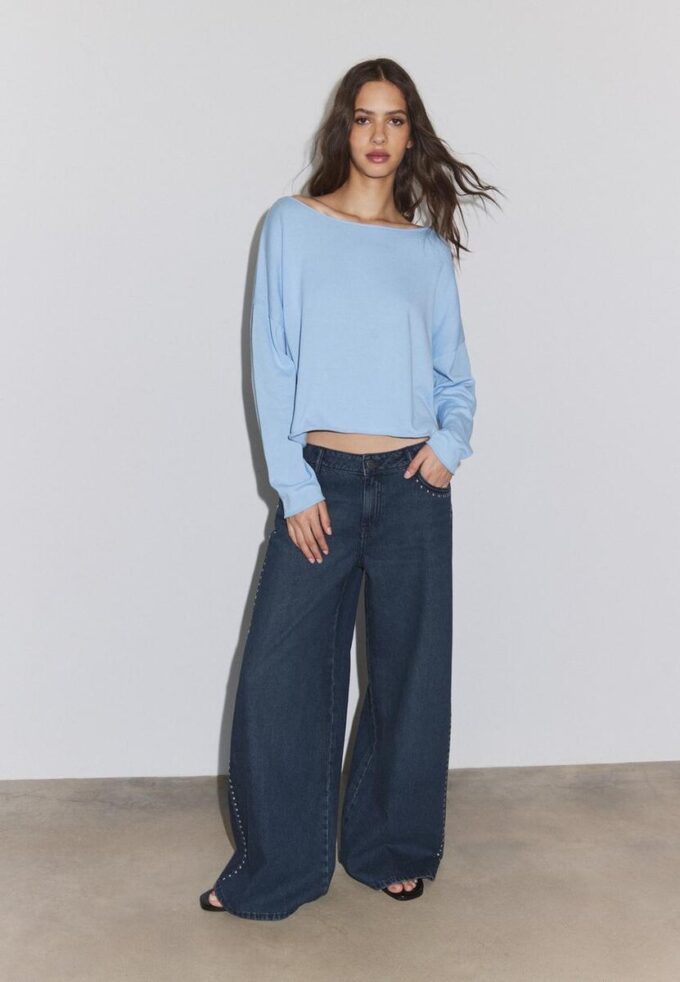 Kort genser med båthals