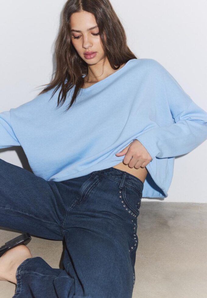 Kort genser med båthals