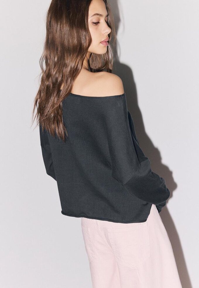 Kort genser med båthals