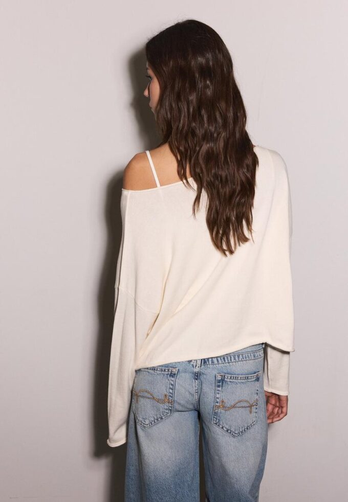 Kort genser med båthals