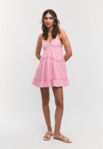 Kort kjole med blonder