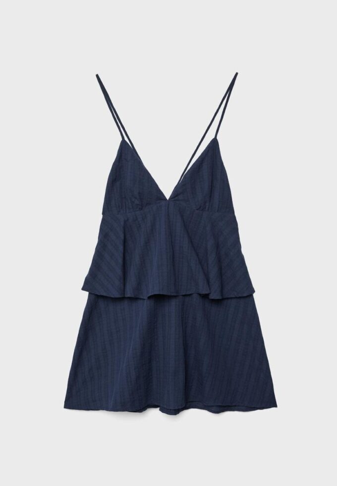 Kort kjole med volanger og stropper