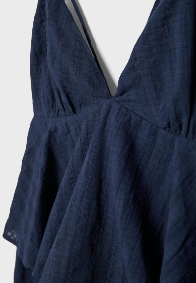 Kort kjole med volanger og stropper