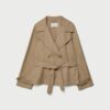Kort, løstsittende trenchcoat med belte