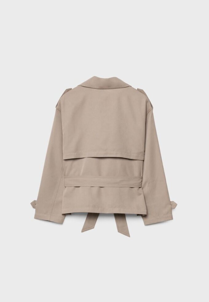 Kort, løstsittende trenchcoat med belte