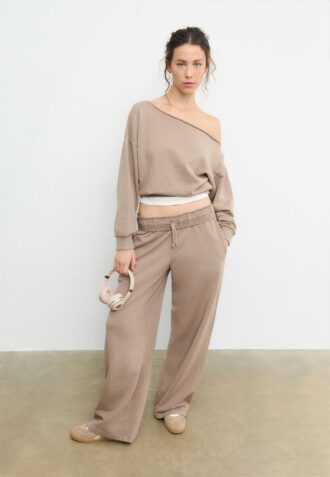 Kort sweatshirt med vasket effekt