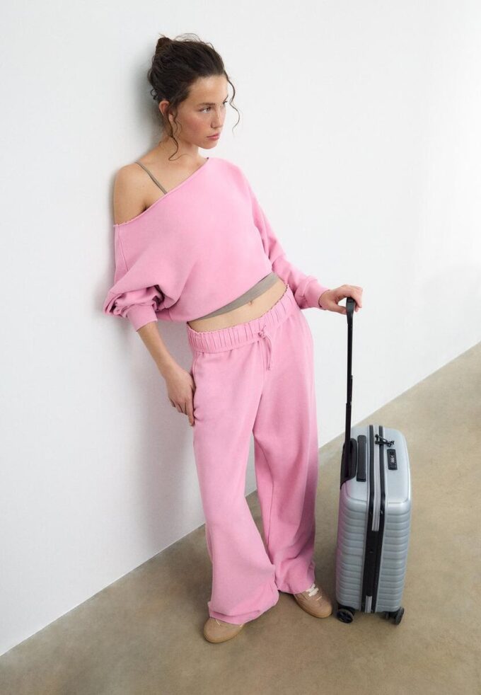 Kort sweatshirt med vasket effekt