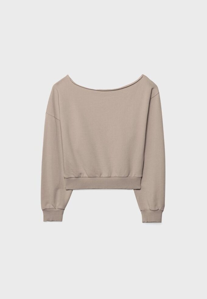 Kort sweatshirt med vasket effekt