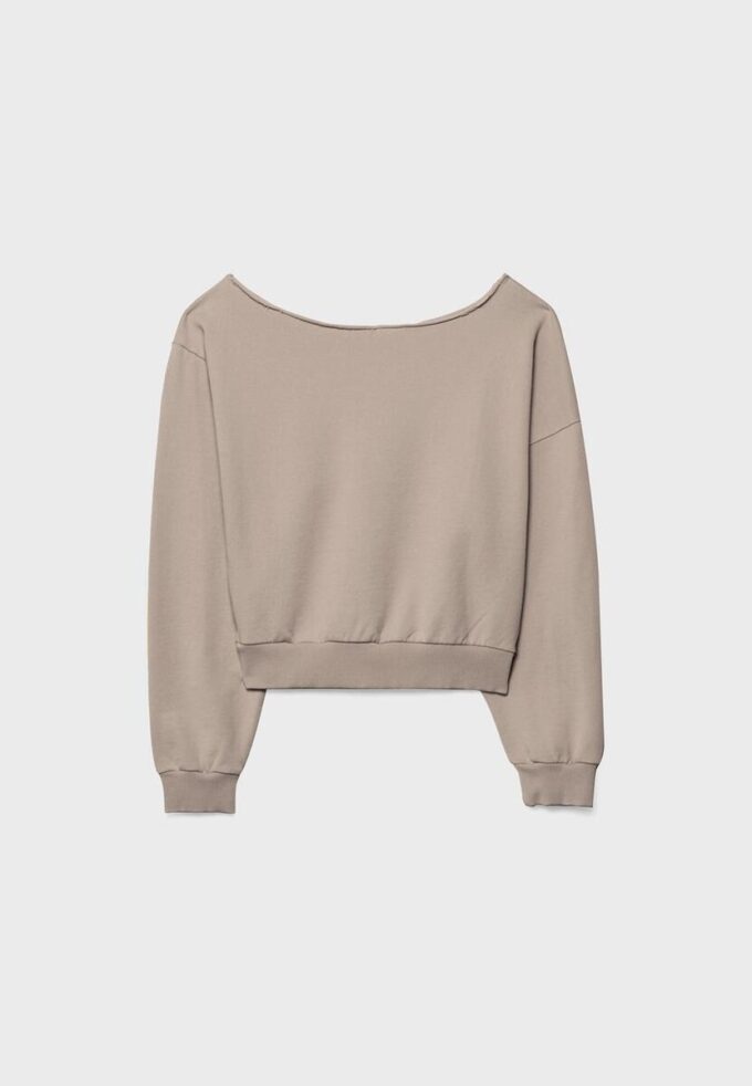 Kort sweatshirt med vasket effekt