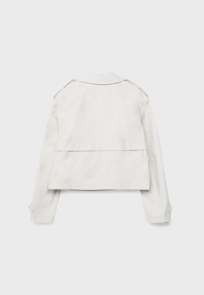 Kort trenchcoat med dobbel knappestolpe