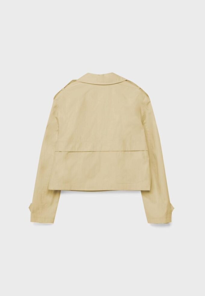 Kort trenchcoat med dobbel knappestolpe